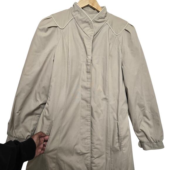 Saxton Hall Womens Vintage 70s Elevated Classic Quilted Long Trench Coat Size 11 - Picture 3 of 12